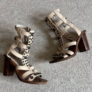 Elegant Beige Strappy Heels